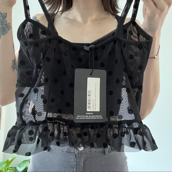 ❤️ NWT Sheer Black PrettyLittleThing Cami - Picture 4 of 4